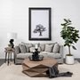 69014 - Helios III 20L x 24H Set of Two Round Brown Solid Wood Iron Base Nesting End/Side Tables