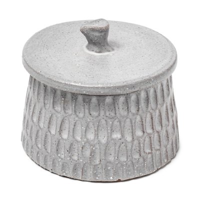 68914 - Azul (Large) 5L x 5W Gray Ceramic Detailed Decorative Box 