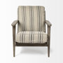 68186 - Olympus III Striped Brown Jute Wrapped Wooden Frame Accent Chair 