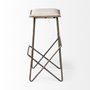 68465 - Katniss 26" Total Height Cream Fabric Seat Gold Metal Frame Counter Stool