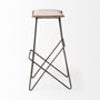 68466 - Katniss 30" Total Height Cream Fabric Seat Gold Metal Frame Bar Stool