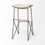 68466 - Katniss 30" Total Height Cream Fabric Seat Gold Metal Frame Bar Stool