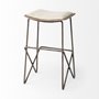 68465 - Katniss 26" Total Height Cream Fabric Seat Gold Metal Frame Counter Stool