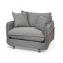 68715 - Roy II Castlerock Gray Upholstered and Brown Wood Frame Arm Chair