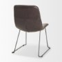 68312 - Sawyer I Dark Brown Faux-Leather Seat Black Iron Frame Dining Chair