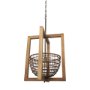 70044 - Kiley Warm Wood Basket Lantern Pendant Light 