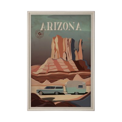 13498 - Arizona Go USA (XL) by Mercana Studio a Hand Embellished Decograph Framed Art Print under Glass