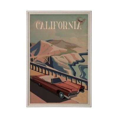 13499 - California Go USA (XL) by Mercana Studio a Hand Embellished Decograph Framed Art Print under Glass