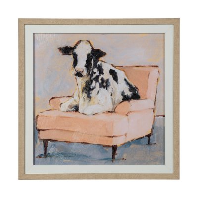 13500 - Moo-ving In II by Ethan Harper a Hand Embellished Textured Framed Art Print Matted under Glass