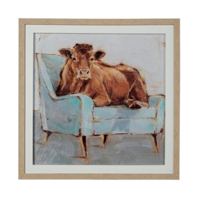 13501 - Moo-ving In IV by Ethan Harper a Hand Embellished Textured Framed Art Print Matted under Glass