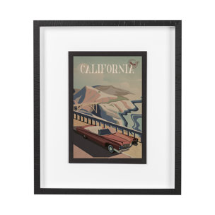 California Go USA (M) by Mercana Studio a Framed Art Print Matted under Glass