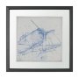 13504 - Airplane Mechanical Sketch I  by Ethan Harper Hand Embellished Framed Art Print Matted under Glass