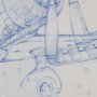 13504 - Airplane Mechanical Sketch I  by Ethan Harper Hand Embellished Framed Art Print Matted under Glass