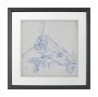 13505 - Airplane Mechanical Sketch II by Ethan Harper Hand Embellished Framed Art Print Matted under Glass
