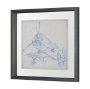 13505 - Airplane Mechanical Sketch II by Ethan Harper Hand Embellished Framed Art Print Matted under Glass