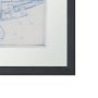 13505 - Airplane Mechanical Sketch II by Ethan Harper Hand Embellished Framed Art Print Matted under Glass
