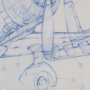 13505 - Airplane Mechanical Sketch II by Ethan Harper Hand Embellished Framed Art Print Matted under Glass