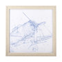 13506 - Airplane Mechanical Sketch I  by Ethan Harper a Hand Embellished Textured Framed Art Print
