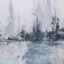 13508 - Waterfront I by Jonathan Klassen a Hand Embellished Textured Framed Art Print Matted under Glass
