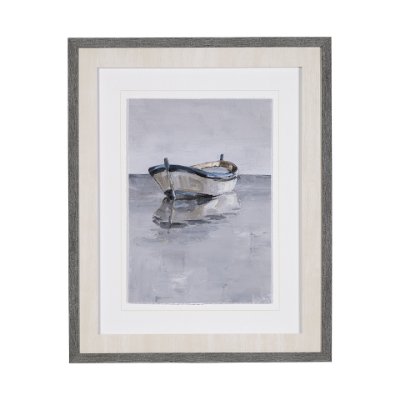 13524 - Boat on the Horizon II by Ethan Harper Hand Embellished Textured Framed Art Print Matted under Glass