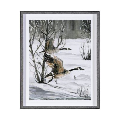 13549 - Life in North II by Melody Ducharme a Hand Embellished Textured Framed Art Print Matted under Glass
