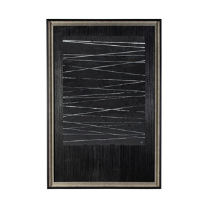 OM-Silver Lines by Studio M a handmade Original Framed Artwork under Glass