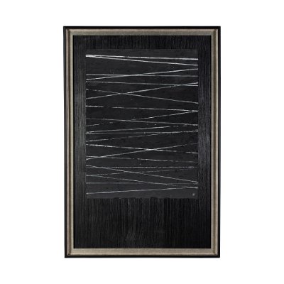 13552 - OM-Silver Lines by Studio M a handmade Original Framed Artwork under Glass