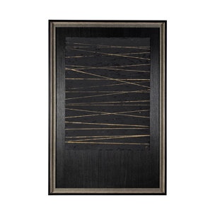 OM-Gold Lines by Studio M a handmade Original Framed Artwork under Glass
