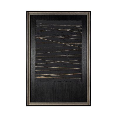 13553 - OM-Gold Lines by Studio M a handmade Original Framed Artwork under Glass
