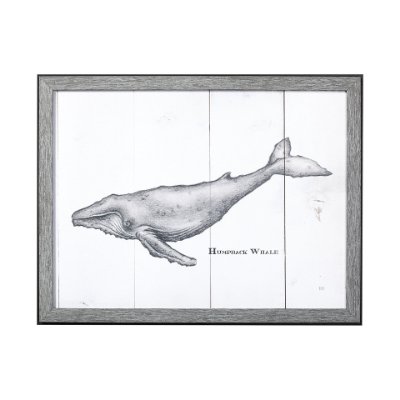 13563 - Humpback Whale by Mercana Studio a Hand Embellished Textured Framed Art Print