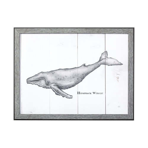 13563 - Humpback Whale by Mercana Studio a Hand Embellished Textured Framed Art Print