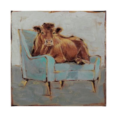 101848-L - Moo-ving IV by Ethan Harper a Hand Embellished Textured Canvas