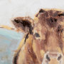 101848-L - Moo-ving IV by Ethan Harper a Hand Embellished Textured Canvas