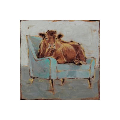 101848-S - Moo-ving IV by Ethan Harper a Hand Embellished Textured Canvas