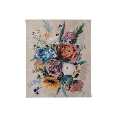 101852-S - Farmhouse Flowers II by Barbara Fleming a Hand Embellished Textured Canvas