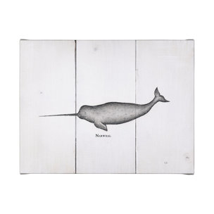 Narwhal by Mercana Studio a Hand Embellished Textured Canvas
