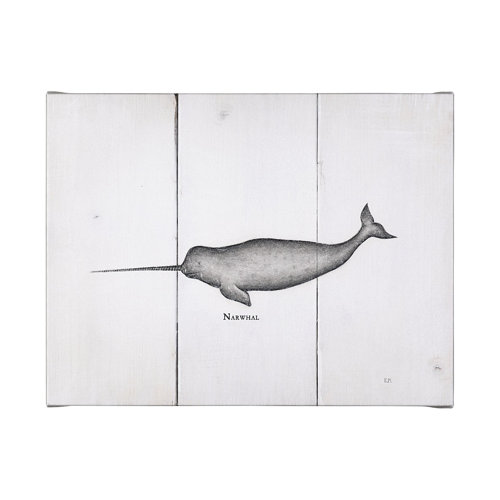 101865-L - Narwhal by Mercana Studio a Hand Embellished Textured Canvas