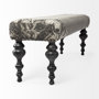 67494 - Alhambra 55L x 14W Upholstered Gray Seat W/Black Wood Legs Accent Bench
