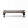 67494 - Alhambra 55L x 14W Upholstered Gray Seat W/Black Wood Legs Accent Bench