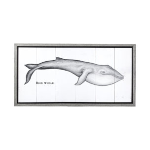 Blue Whale by Mercana Studio a Hand Embellished Textured Framed Art Print