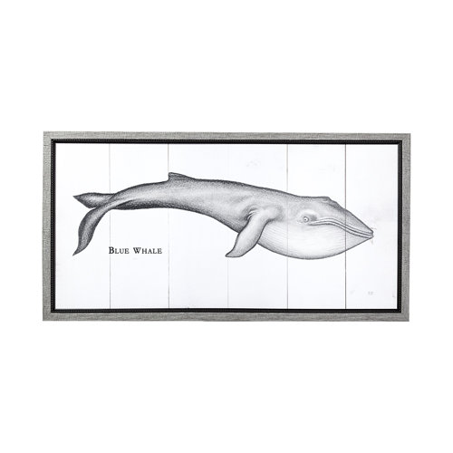 13564 - Blue Whale by Mercana Studio a Hand Embellished Textured Framed Art Print