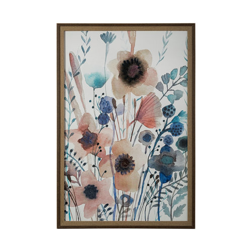 13558 - Quiet Marvels by Maya Woods a Hand Embellished Textured Framed Art Print Matted under Glass