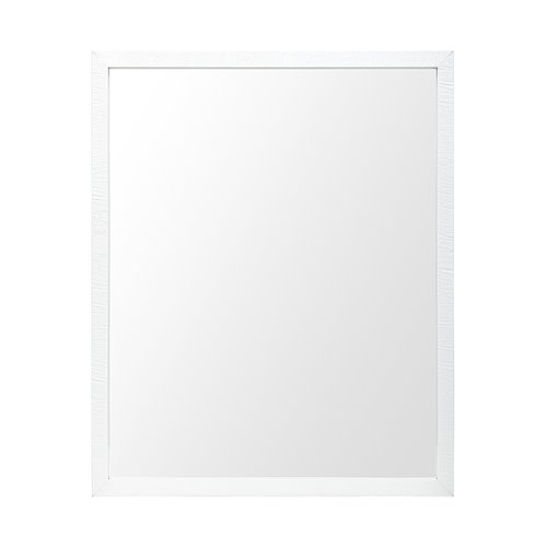 MIR-D244-P2430-DS - Bristol White 24x30 Faux Wood Frame Bathroom Vanity Mirror