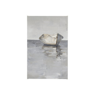 Boat on the Horizon I by Ethan Harper a Hand Embellished Textured Canvas