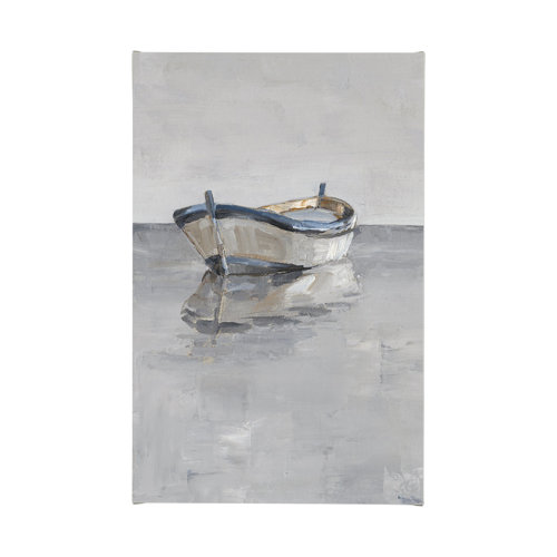 101846-L - Boat on the Horizon II by Ethan Harper a Hand Embellished Textured Canvas