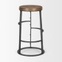 67903 - Neo 26.3" Seat Height Brown Wood Seat Black Metal Frame Stool