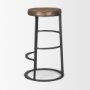 67903 - Neo 26.3" Seat Height Brown Wood Seat Black Metal Frame Stool