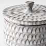 68913 - Azul (Small) 5L x 5W Gray Ceramic Detailed Decorative Box