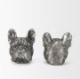 68925 - Bruno (Set of 2) 5L x 5W Silver American Bulldog Bookends