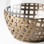 68938 - Reena I Small Gold Woven Metal Base Table Candle Holder 